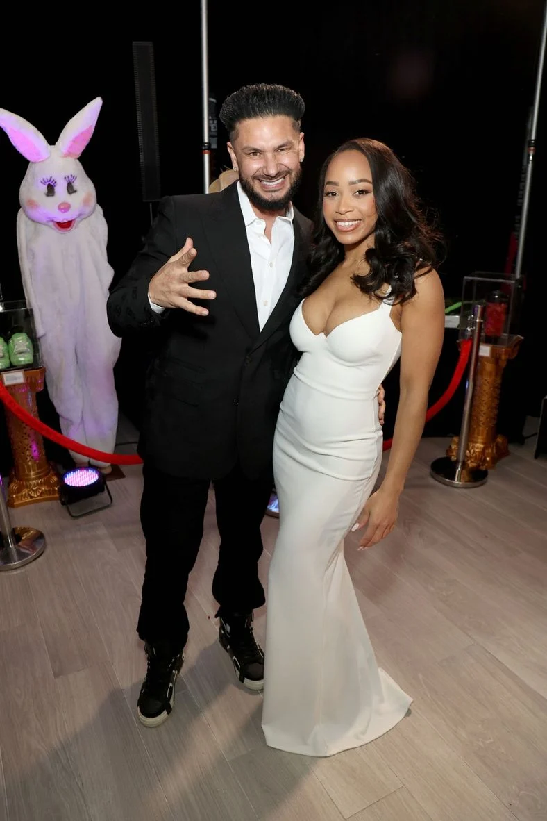 Pauly D and Nikki Hall pose together at MTV "The Jersey Shore" Celebrating a 15-year anniversary