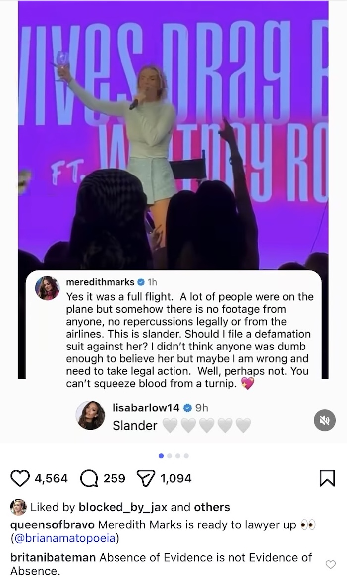 RHOSLC Britani Bateman Responds to Meredith Pointing to Threatening Whitney Rose with a Lawsuit