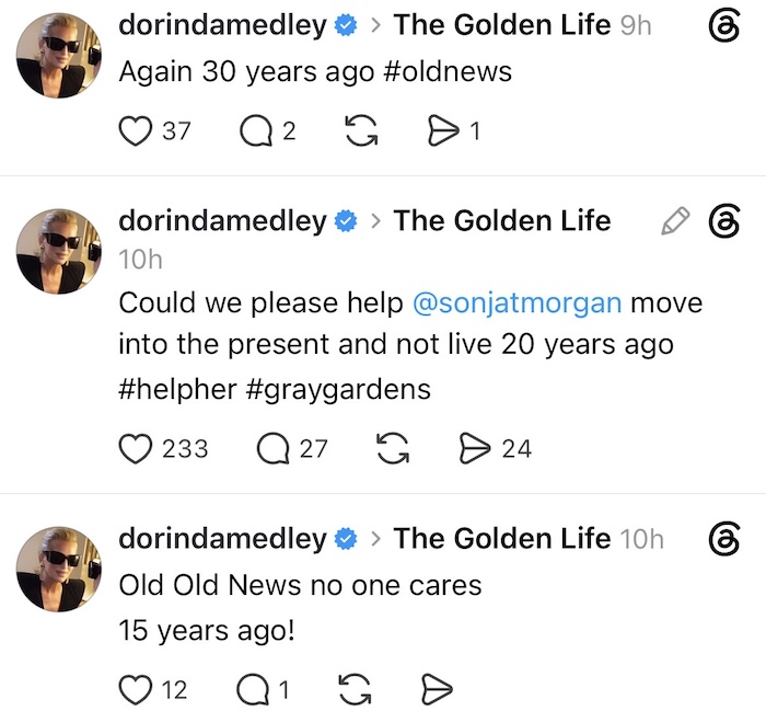 Dorinda Medley throws shade at Sonja Morgan for living in the past
