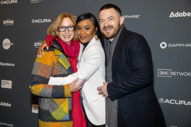 PARK CITY, UTAH - JANUARY 22: (CD) Michelle Satter, AV Rockwell, and Michael Latt attend the 2023 Sundance Film Festival