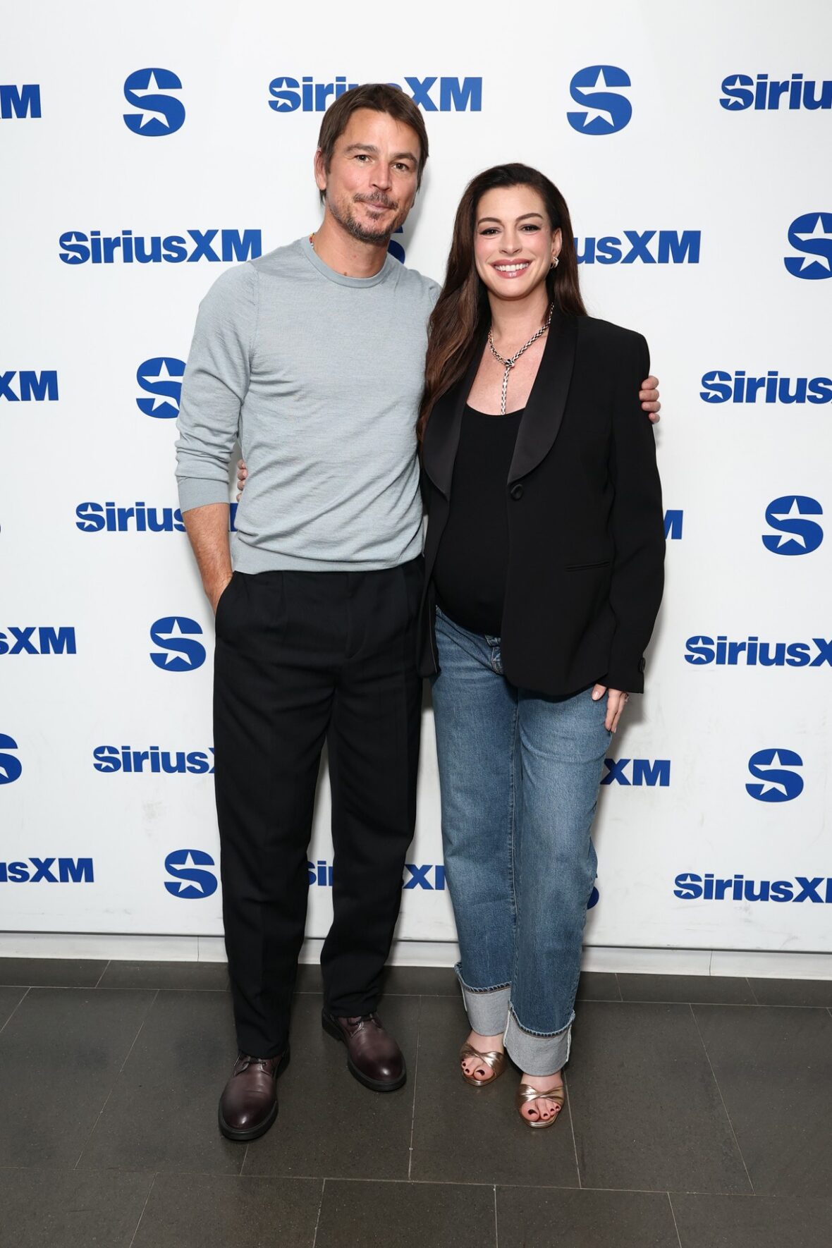 Anne Hathaway and Josh Hartnett visited SiriusXM Studios together on Thursday.