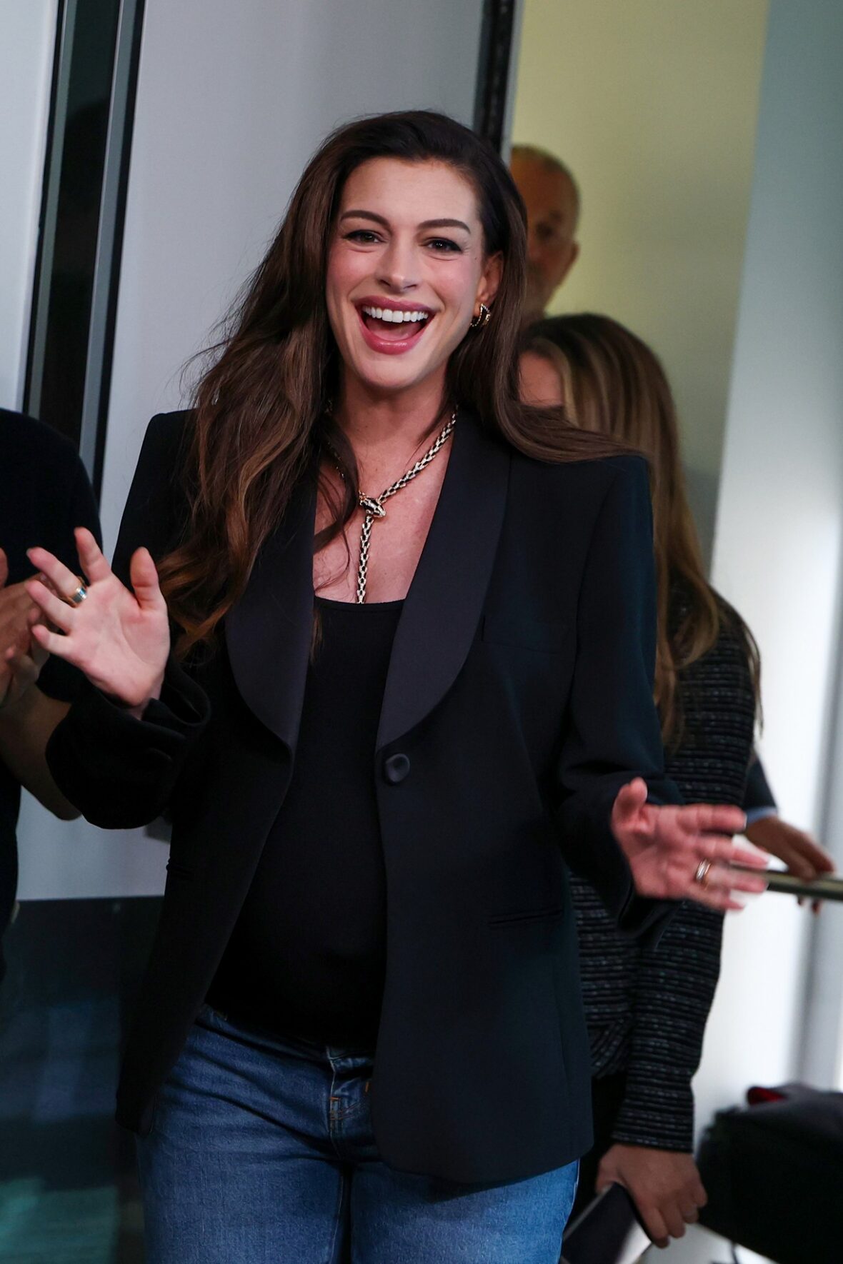 Anne Hathaway and Josh Hartnett visited SiriusXM Studios together on Thursday.