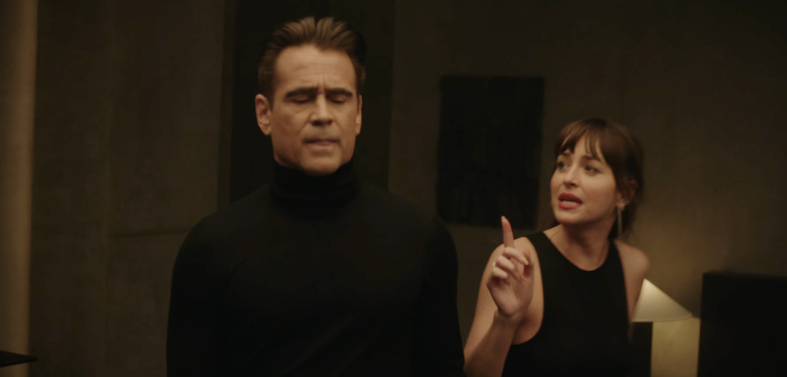 Dakota Johnson and Colin Farrell in the Patient Zero video