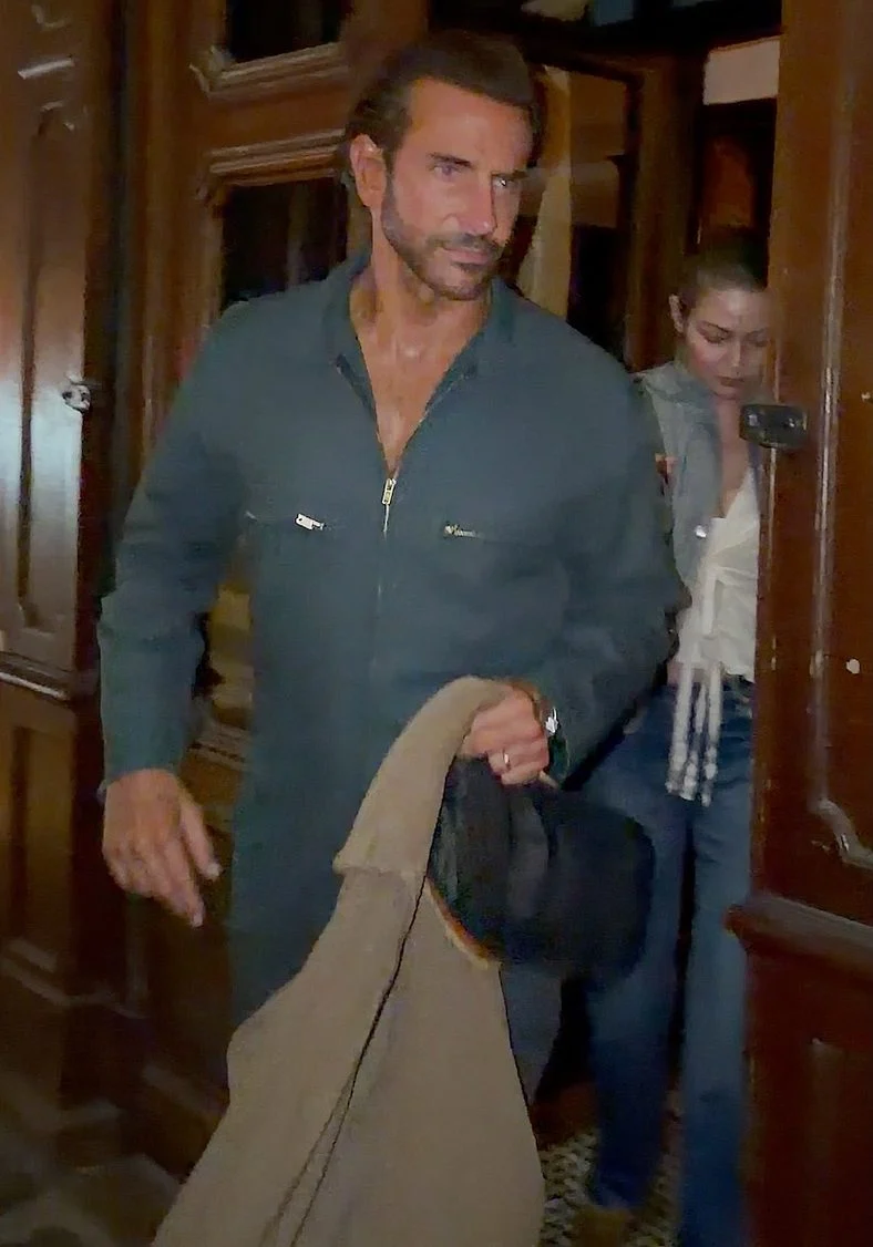 Bradley Cooper and supermodel Gigi Hadid are seen leaving a private dinner together in Paris