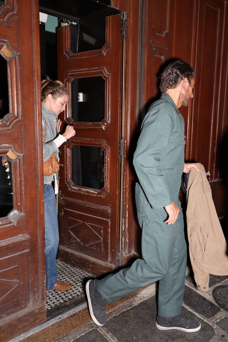 Bradley Cooper and supermodel Gigi Hadid are seen leaving a private dinner together in Paris