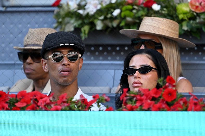 Jude Bellingham and Ashlyn Castro attend the Mutua Madrid Open - Day Three
