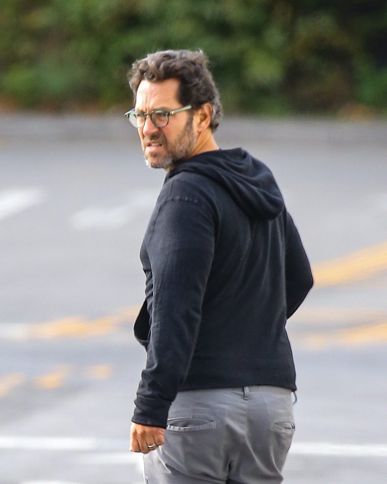Paul Rudd walks down the street in Brooklyn, New York