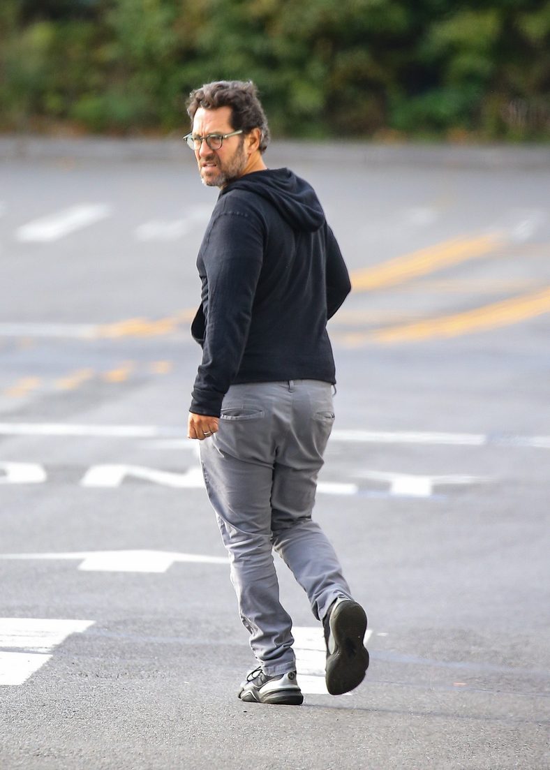 Paul Rudd walks down the street in Brooklyn, New York