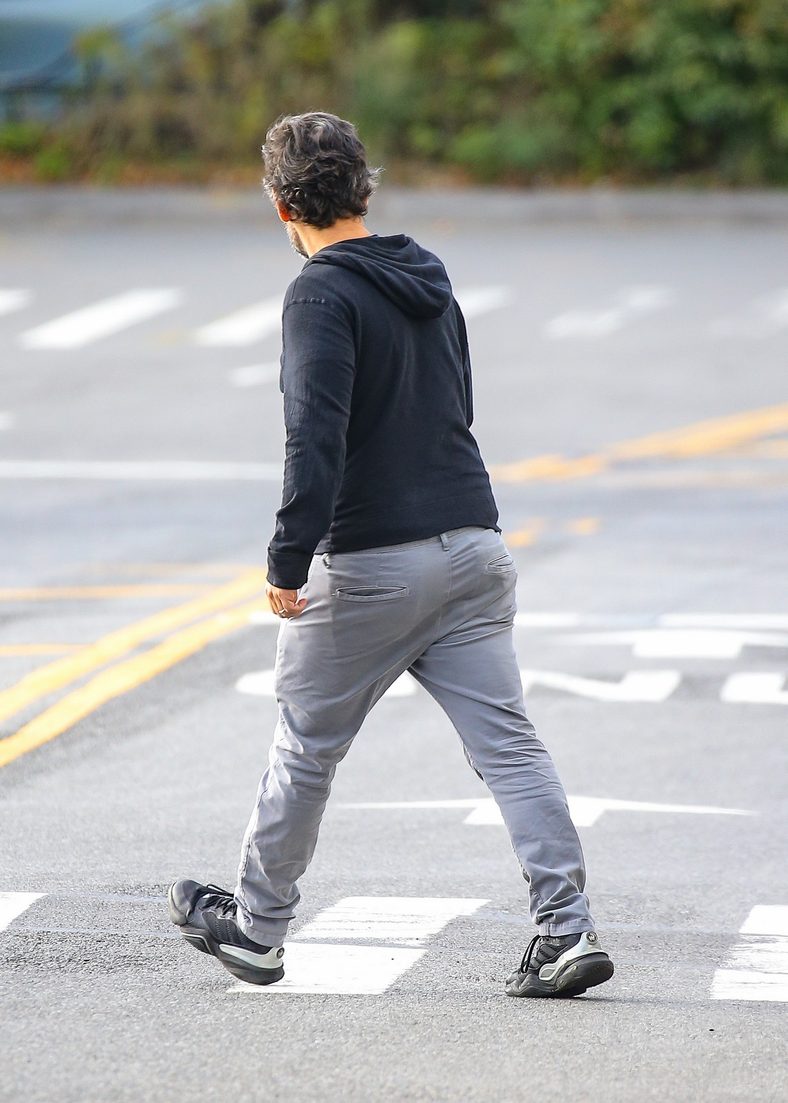 Paul Rudd walks down the street in Brooklyn, New York
