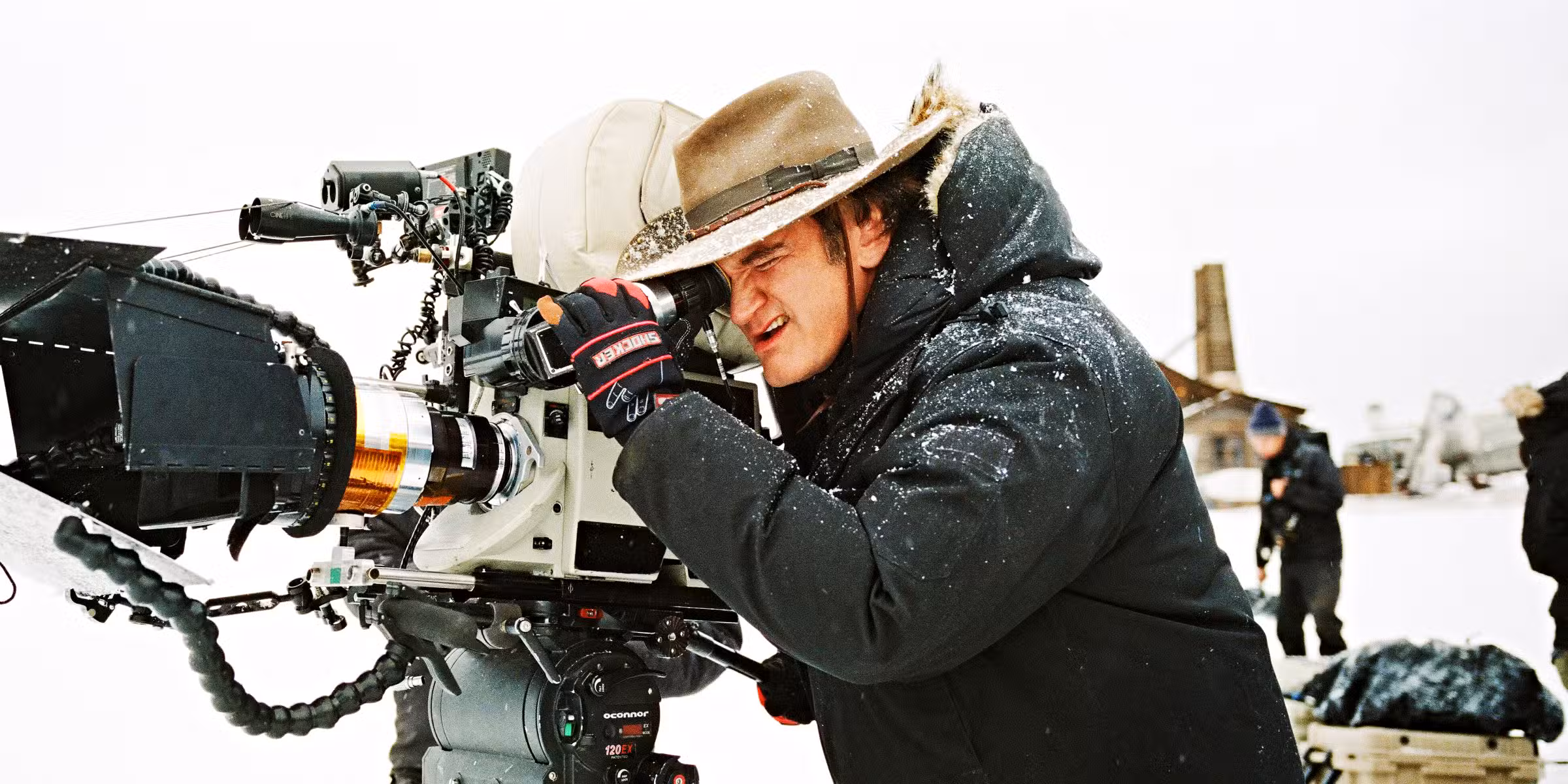 Quentin Tarantino on the set of The Hateful Eight