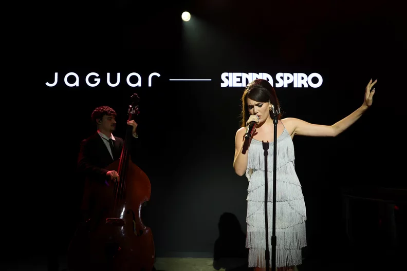 NEW YORK, NEW YORK - OCTOBER 06: Sienna Spiro performs during the JAGUAR TYPE 01 Reveal in New York City at Storied NYC on October 06, 2026 in New York City. (Photo by Dimitrios Kambouris/Getty Images for JAGUAR Land Rover)