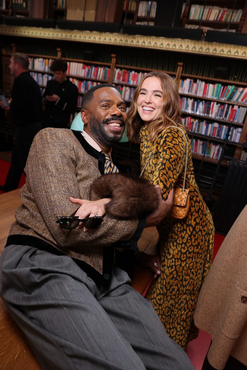 Colman Domingo and Zoey Deutch pose at the Valentino fashion show