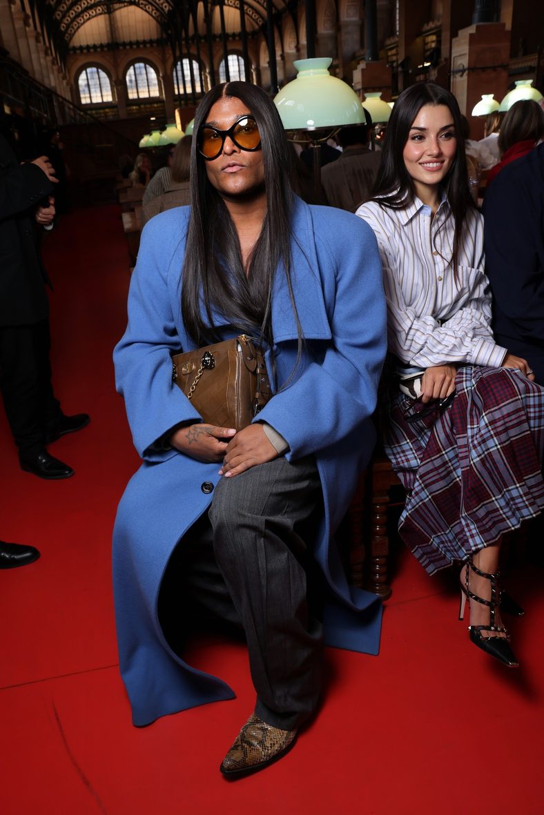 Law Roach poses in the front row at the Valentino fashion show