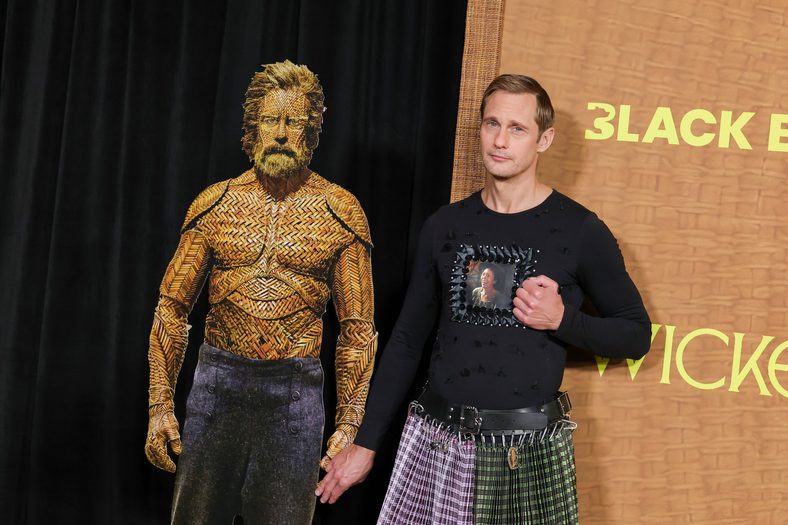 Alexander Skarsgard poses on the carpet at the premiere of his new movie Wicker in Los Angeles