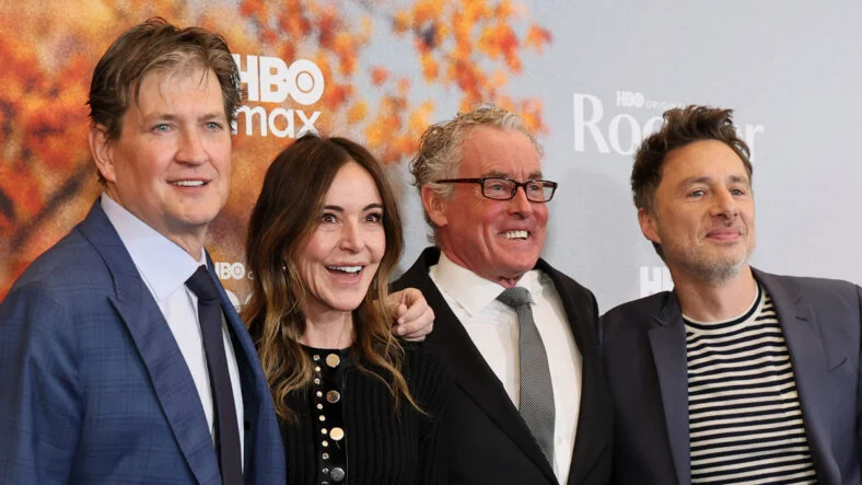 L-R: Bill Lawrence, wife Christa Miller, John C. McGinley, Zach Braff